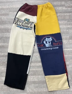 Upcycled Vintage Patch Elastic Waist Sweatpants #10 Size: Medium - Picture 1 of 2