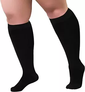 S-3XL Plus Size Compression Socks for Women Men Wide Calf Extra Large 15-20 mmHg - Picture 1 of 13