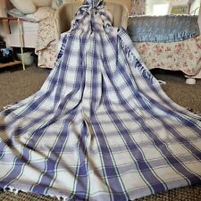 Lovely Vintage Marks And Spencer 100% Cotton Throw / Table Cloth Purple Check