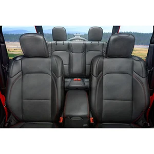 For Jeep Wrangler JL Unlmited 4DR 18-23 Full Set Seat Cover Synthetic Leather - Picture 1 of 15