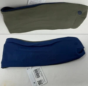 Lululemon Headband Nulu Wide Reversible Green & Blue Headband One Size NWT - Picture 1 of 5