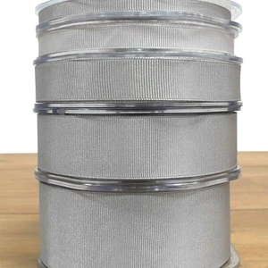 SILVER GROSGRAIN RIBBON 3-38mm Thin Wide Solid Plain Light Grey Cord CUT PER 1M - Picture 1 of 1