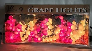 VTG Vineyard Grape Cluster Light Set 150 String Winery Bar Decor NOS Test Retro - Picture 1 of 24