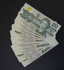 1991  Set of Eleven  $20 Canadian Banknotes, UNC & Consecutive