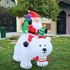 7 pieds animation lumineuse ours polaire et Père Noël DEL décoration gonflable de Noël