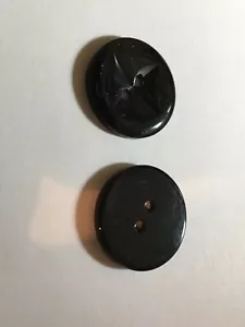 12 PC PKG. NEW 3/4 INCH BLACK PEARL FINISH STAR DESIGN BUTTON - Picture 1 of 3