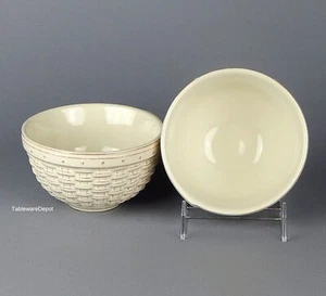 Longabergerger, WOVEN REFLECTIONS CREAM, 2 All Purpose Bowls, MINT & NEAR MINT! - Picture 1 of 2