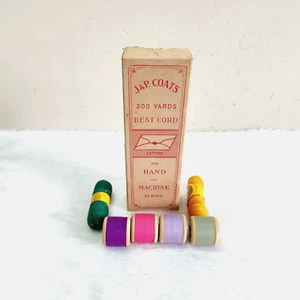 1940s Vintage J & P Coats 200 Yards Best Cord For Sewing Box Collectible CB252 - Picture 1 of 7