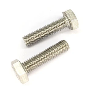 M10 HEXAGON HEAD SET SCREWS A4 STAINLESS STEEL FULLY THREADED BOLTS - Picture 1 of 7