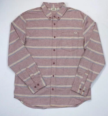 Camisa de Bolsillo Para Hombre Vans Manga Larga Botón Frontal Tejida Brezo Mediana Foto 1 de 2