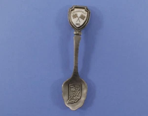 Pewter Collector Souvenir Spoon INDIANAPOLIS Racing Flags 3.5" Vintage - Picture 1 of 7
