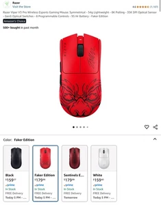 Bezprzewodowa mysz do gier Razer DeathAdder V3 Pro - edycja Faker - Zdjęcie 1 z 5