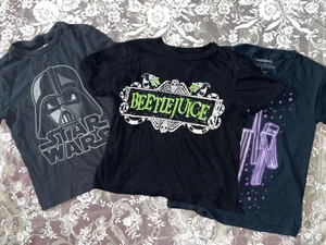 EPWC Boy's Beetlejuice Star Wars Minecraft black cotton SS Tee T shirts S - Picture 1 of 10