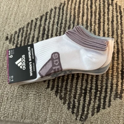 Adidas Womens Superlite Aeroready 6 Pair No Show Socks Sz 5-10 NWT - Image 1 of 3