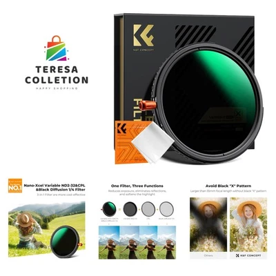 67mm Black Diffusion Mist Effect 1/4 & Variable ND2-321-5 Stops & Circular Po... - Image 1 of 4