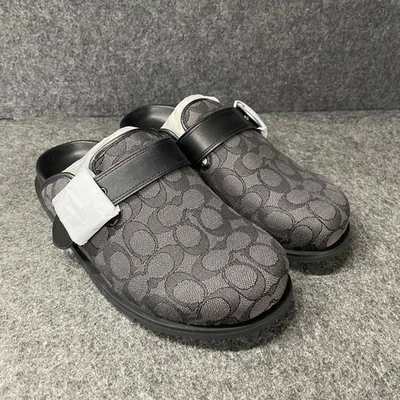 Zueco con hebilla COACH en jacquard exclusivo para hombre talla 8 D grafito/negro Foto 1 de 4