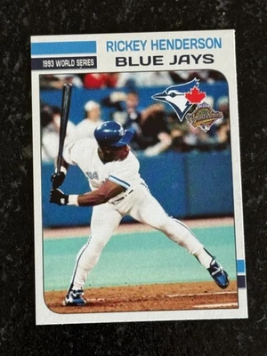 RICKEY HENDERSON Toronto BLUE JAYS 1993 MLB World Series Baseball Card A's - Image 1 of 3
