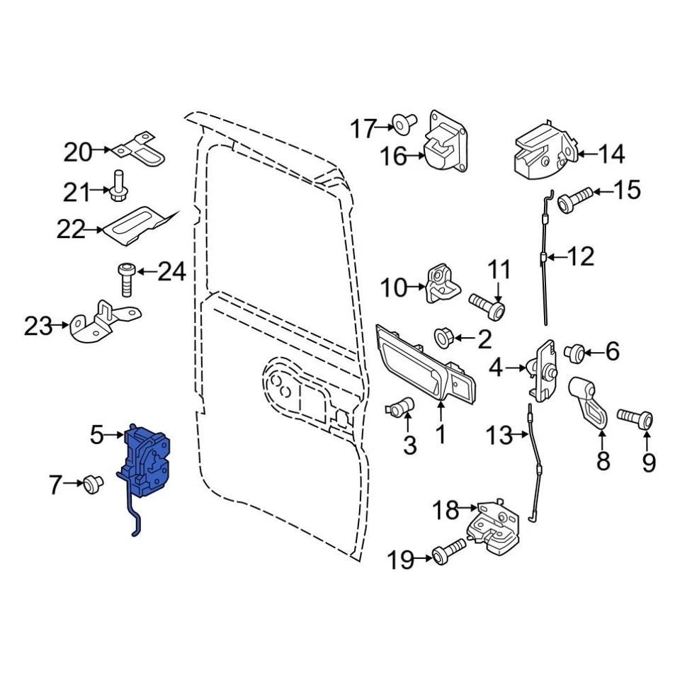 For Ram ProMaster City 15-22 Ram 68505742AA Rear Left Lower Door Latch Assembly Foto 1 de 1