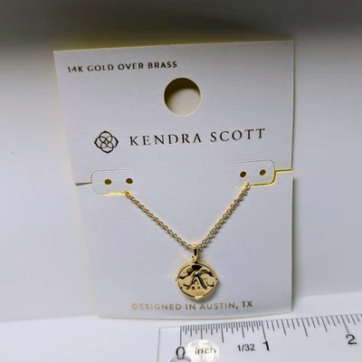 Kendra Scott Hammered Initial "A" Gold Chain 16" Necklace - Image 1 of 3