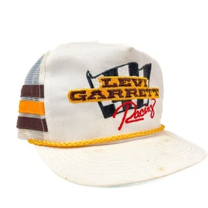 Vintage Levi Garrett Racing NASCAR 3-Streifen verstellbar Mesh Trucker Snapback Mütze Kappe - Bild 1 von 6
