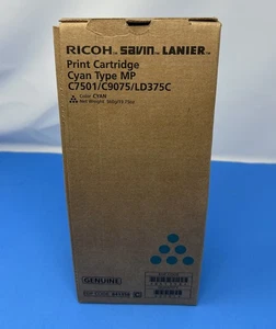 Genuine Ricoh Savin Lanier 841358 Cyan Print Cartridge  MP C7501/C9075/LD375C - Picture 1 of 4
