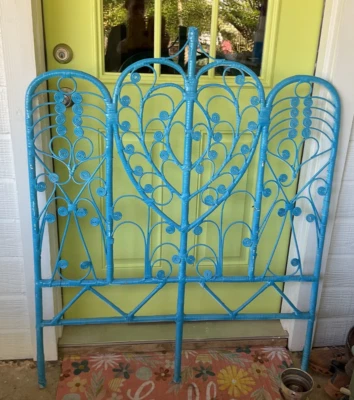 CABECERO BOHO VINTAGE PAVO REAL MIMBRE RATÁN doble marco de cama retro mcm Foto 1 de 4