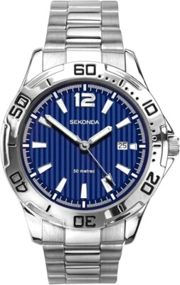 Nuevo reloj inteligente para hombre con patrón Sekonda esfera azul fecha 50 m precio de venta sugerido por el fabricante 59,99 GBP Foto 1 de 4