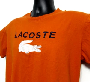 Vintage Lacoste T-Shirt Herren orange bestickt Spruch Big Croc Karo Maße! - Bild 1 von 13