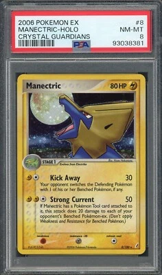 PSA 8 Manectric EX Crystal Guardians 8/100 Holo Pokemon Card B14 - Image 1 of 2