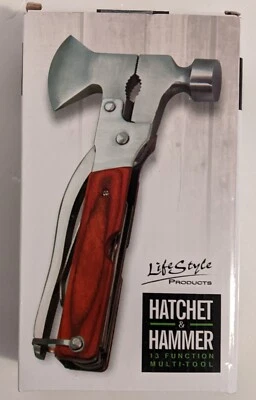 Folding Hatchet & Hammer 13 Function Multi Outdoor Camping Knife Tactical Tool - Image 1 of 4