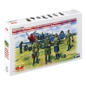 Modellino kit scala piloti e personale di terra aeronautica sovietica seconda guerra mondiale 1/48 ICM 48084 - Foto 1 di 11