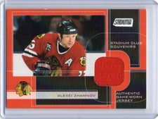 ALEXEI ZHAMNOV Blackhawks 2001/02 Topps Stadium Club Souvenirs Game-Worn Jersey