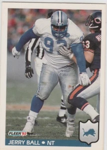 1992 fleer #109 Jerry Ball LIONS - Picture 1 of 1