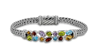 Pulsera Samuel B Behnam de piedras preciosas multicolores de plata de ley 57086B.SLM Foto 1 de 4