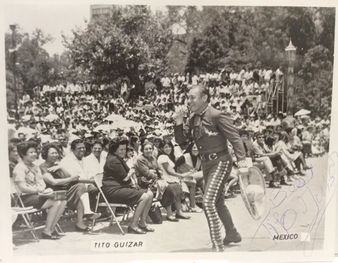 TITO GUIZAR SINGING COWBOY SIGNED Autographed PHOTO B/W 8x10 Cover