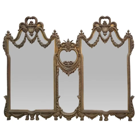 Large French Empire Style Triple Wall Mirror Cover