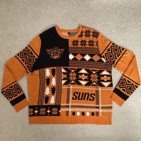 Vintage Phoenix Suns Sweater 2XL Orange Black NBA 2001 Cover