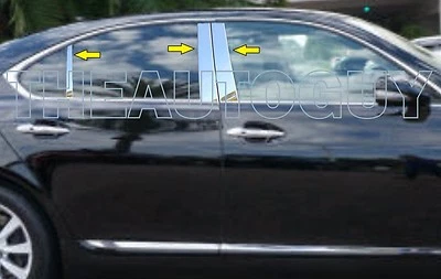 Juego de molduras de poste de pilar de 6 piezas de acero inoxidable Lexus LS460 2007 2008 2009 Foto 1 de 2