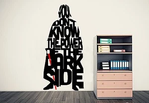 POWER of the DARK SIDE STAR WARS WALL ART STICKER, DECAL, MURAL - darth vader - Picture 1 of 2