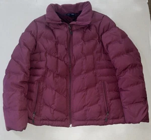 Chaqueta acolchada Lands End para mujer M 10-12 rosa polvorienta plumón y pluma cremallera completa usada en excelente estado - Imagen 1 de 8