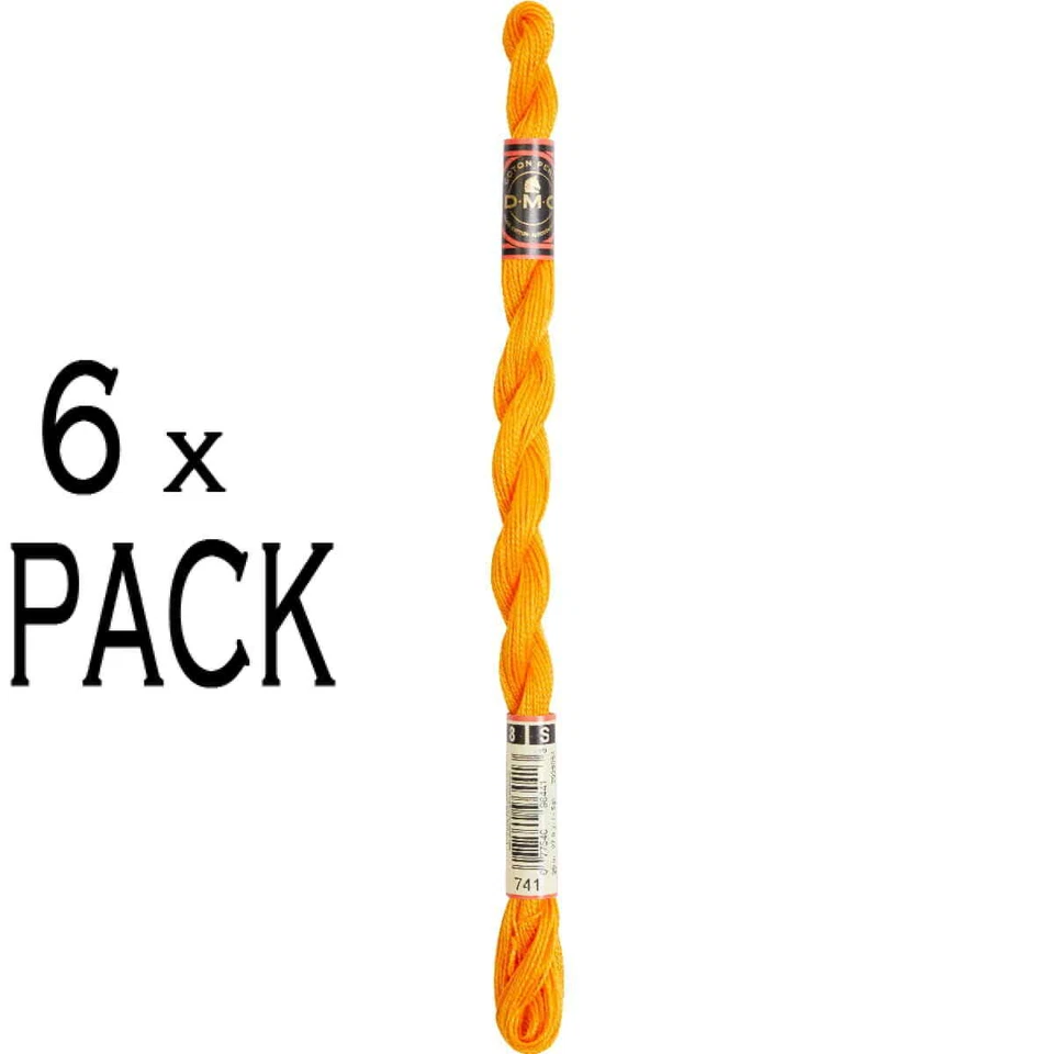 6x DMC Perlgarn Stärke 8, 25 m, 115AR/8-741, VPE - Bild 1 von 1