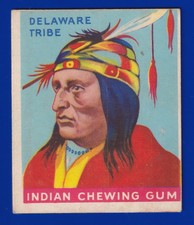 CHIEF THE DELAWARE TRIBE 1933 R73 GOUDEY INDIAN GUM series of 48 #5 NO CREASES