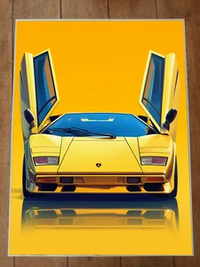 Poster artistico Lamborghini Countach 18x24 pollici - Foto 1 di 1