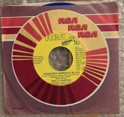 Dolly Parton-Tennessee Homesick Blues-RCA JB-13819 Promo Blue Vinyl 45 RPM NM- ! - Image 1 of 3