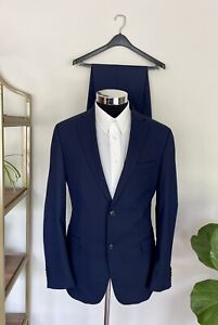 Alfani Slim Mens Two Piece Poly Blend Suit Jacket Size 40R Dress Pants 36Wx30L