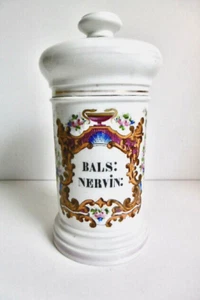 POT À PHARMACIE ANCIEN EN PORCELAINE DE PARIS XIXème - Ht totale 27 cm - TBE - Imagen 1 de 19