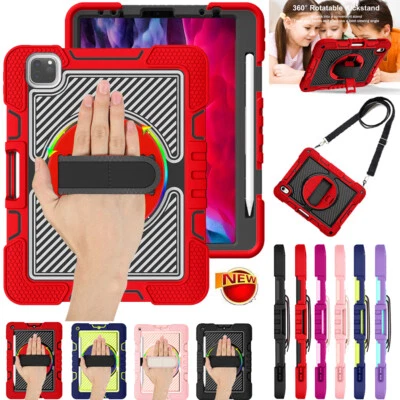 Shockproof Stand Case For iPad 8th 9th 10th 11th Gen A16 W/Shoulder Strap Cover - Image 1 of 4