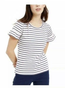 Prendas para el torso para mujer talla M Maison Jules rosa a rayas manga ajustada - Imagen 1 de 9