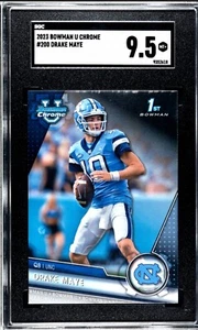 2023 Bowman U Chrome #200 Drake Maye SGC 9.5 MINT+ RC Rookie UNC Tarheels  - Picture 1 of 6