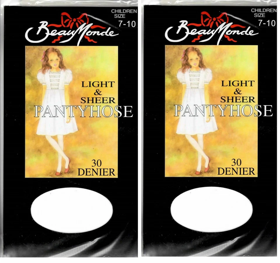 Size 7-10 FLOWER GIRL PANTYHOSE TIGHTS STOCKINGS WHITE BALLET DANCE COSTUME